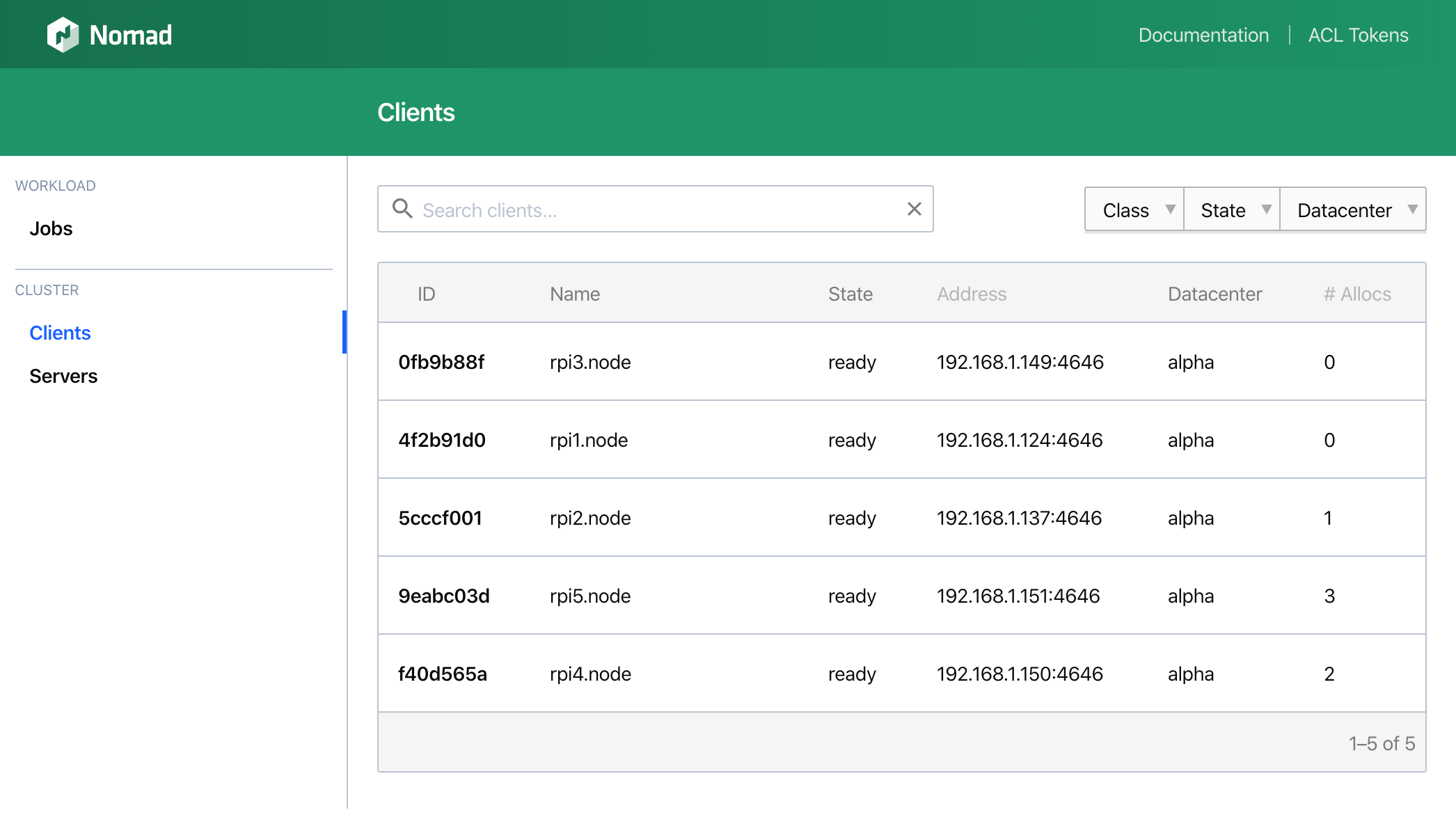 nomad dashboard